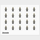 Sticker Carré Échecs King Crown Chess (Feuille)