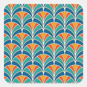 Sticker Carré Échelle de poisson : asiatique traditionnel