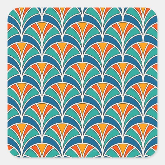 Sticker Carré Échelle de poisson : asiatique traditionnel (Devant)