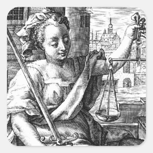 Sticker Carré Échelles de justice (Devant)