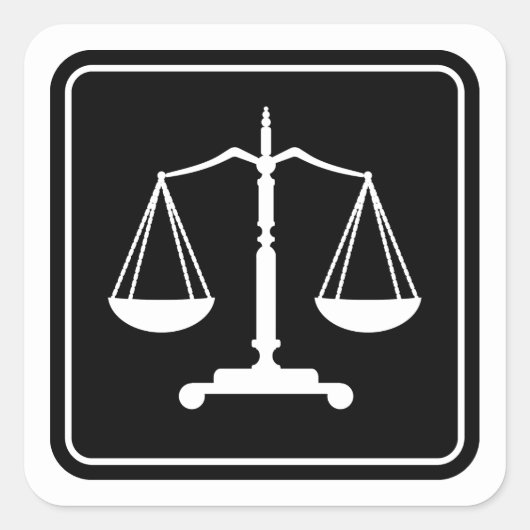 Sticker Carré Échelles de justice | Classique (Devant)