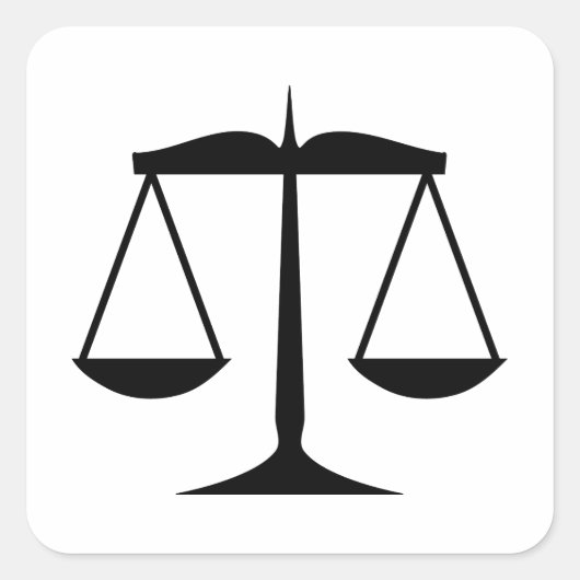 Sticker Carré Échelles de justice (droit) (Devant)