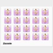 STICKER CARRÉ ÉCHELLES D'OR DE LA LOI AVEC GEM STONES MONOGRAM (Feuille)