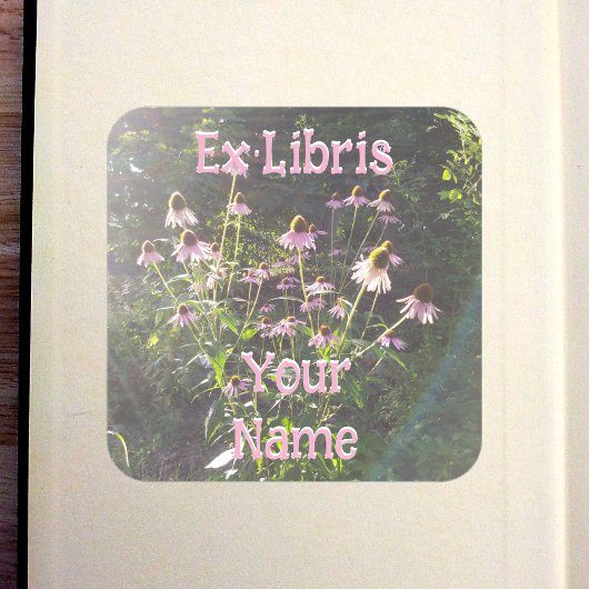 Sticker Carré Echinacea Flowers in the Sun Bookplate
