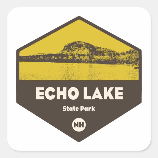 Sticker Carré Echo Lake State Park New Hampshire (Devant)