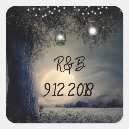 Sticker Carré Éclairer l'arbre des lanternes par Mariage de Plei (Devant)