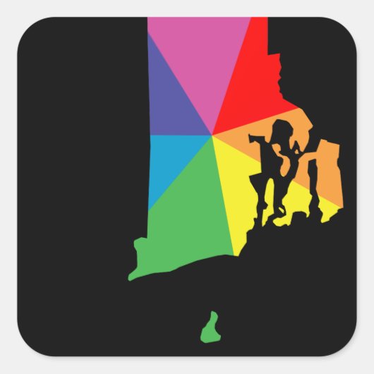 Sticker Carré éclatement de l'île rhode (Devant)