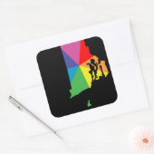 Sticker Carré éclatement de l'île rhode (Enveloppe)