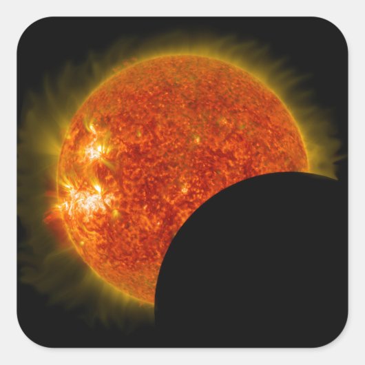 Sticker Carré Éclipse solaire en cours (Devant)
