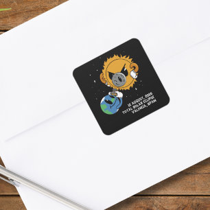 Sticker Carré Éclipse Solaire Totale 2026 Espagne Photobomb