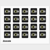 Sticker Carré Éclipse solaire totale - 8 avril 2024 - Design noi (Feuille)