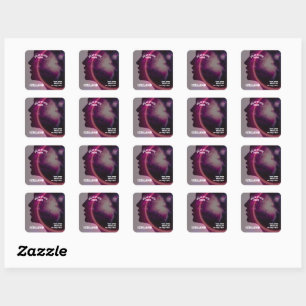 Sticker Carré Éclipse solaire totale août 2026 texte personnalis