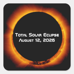 Sticker Carré Éclipse solaire totale de 2026