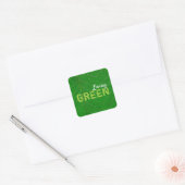 Sticker Carré Eco Friendly Living Green (Enveloppe)