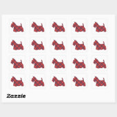 Sticker Carré écossais Terrier Stewart Tartan (Feuille)