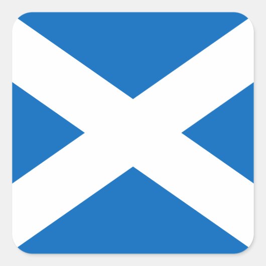 Sticker Carré Ecosse's Saltire, Drapeau écossais (couleur offici (Devant)