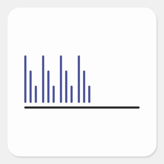 Sticker Carré écoulement et harmonie bleu (Devant)