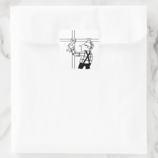 Sticker Carré Écran avec échafaudage (Sac)