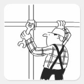 Sticker Carré Écran avec échafaudage (Devant)