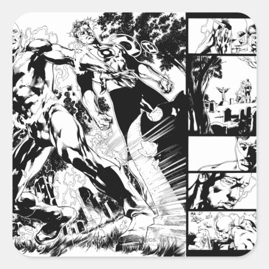 Sticker Carré Écran Flash et vert 2 (Devant)