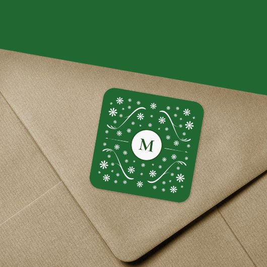 Sticker Carré Écran Monogramme vert Emerald
