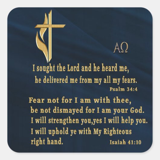 Sticker Carré Écriture chrétienne (Devant)