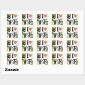 Sticker Carré Écriture d'amour (Feuille)