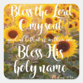 Sticker Carré Écriture des tournesols et des psaumes (Devant)