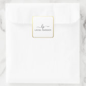 Sticker Carré Ecriture élégante or avec monogramme (Sac)