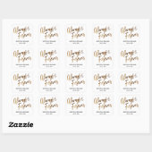 Sticker Carré Écriture manuscrite minimale en or toujours et jam (Feuille)