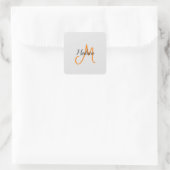 Sticker Carré Écriture manuscrite moderne monogramme Nom initial (Sac)