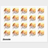 Sticker Carré Écriture manuscrite noire Script diplômé Photo mod (Feuille)