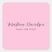 Sticker Carré Écriture manuscrite originale unique rose (Devant)