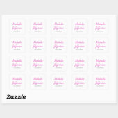 Sticker Carré Écriture manuscrite tendance rose blanc propre (Feuille)