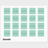 Sticker Carré Écriture manuscrite Turquoise légère Nom créatif t (Feuille)