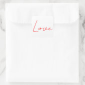 Sticker Carré Écriture Mariage tendance White Red Love Nom (Sac)