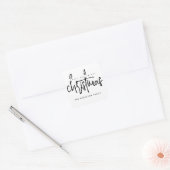 Sticker Carré Écriture minimaliste Noël blanc (Enveloppe)