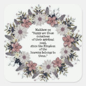 Sticker Carré Écriture Verse Message spirituel Royaume (Devant)
