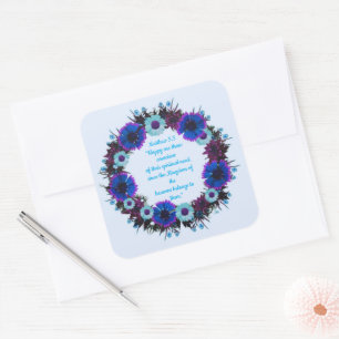 Sticker Carré Écriture Verse Message spirituel Royaume