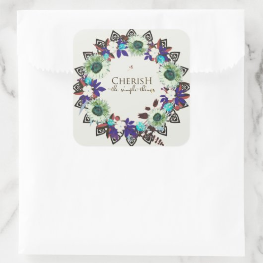 Sticker Carré Écriture Verse Message spirituel Royaume (Sac)