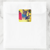 Sticker Carré Écrivain de Maine Coon Chat (Sac)