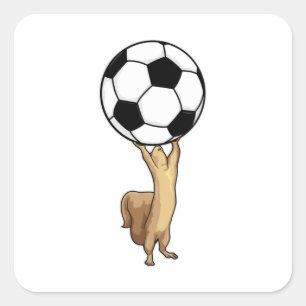 Sticker Carré Écureuil avec balle de football