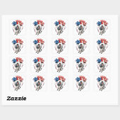 Sticker Carré Ed Zebra Happy 4 juillet drapeau patriotique améri (Feuille)
