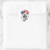 Sticker Carré Ed Zebra Happy 4 juillet drapeau patriotique améri (Sac)