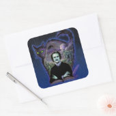 Sticker Carré Edgar Allan Poe gothique (Enveloppe)
