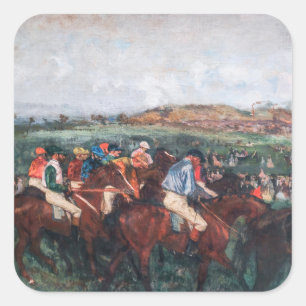 Sticker Carré Edgar Degas - Course de Gentlemen