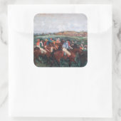 Sticker Carré Edgar Degas - Course des hommes (Sac)