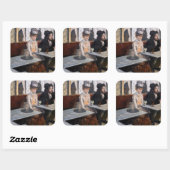 Sticker Carré Edgar Degas - Dans un café / L'Absinthe (Feuille)