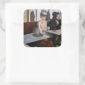 Sticker Carré Edgar Degas - Dans un café / L'Absinthe (Sac)