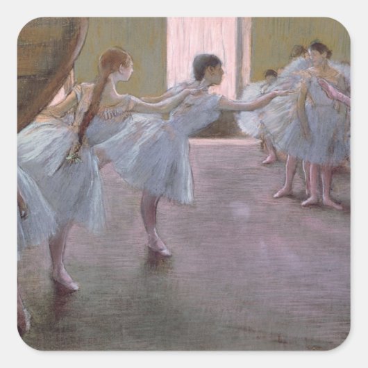 Sticker Carré Edgar Degas | Danseurs à la répétition, 1875-1877 (Devant)